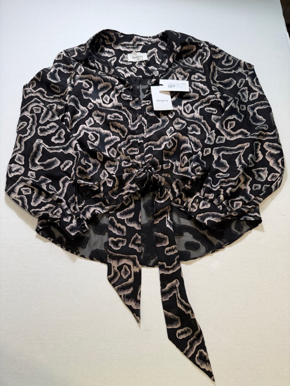 Berenice Paris Knotted Front Zebra Blouse